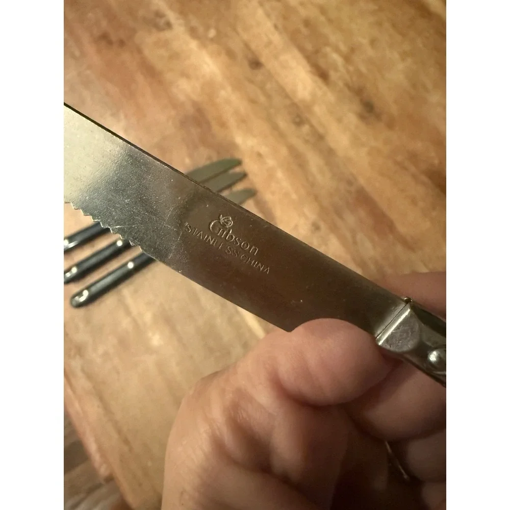 Vintage Gibson 4 Piece Butter Knife Set Stainless Steel Flatware‎